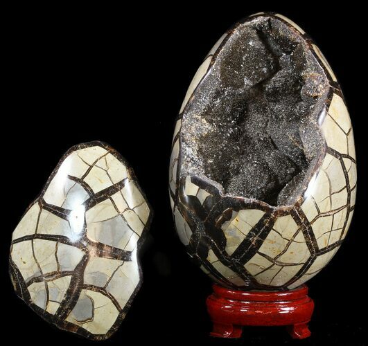 Septarian Dragon Egg Geode With Removable Section #51315